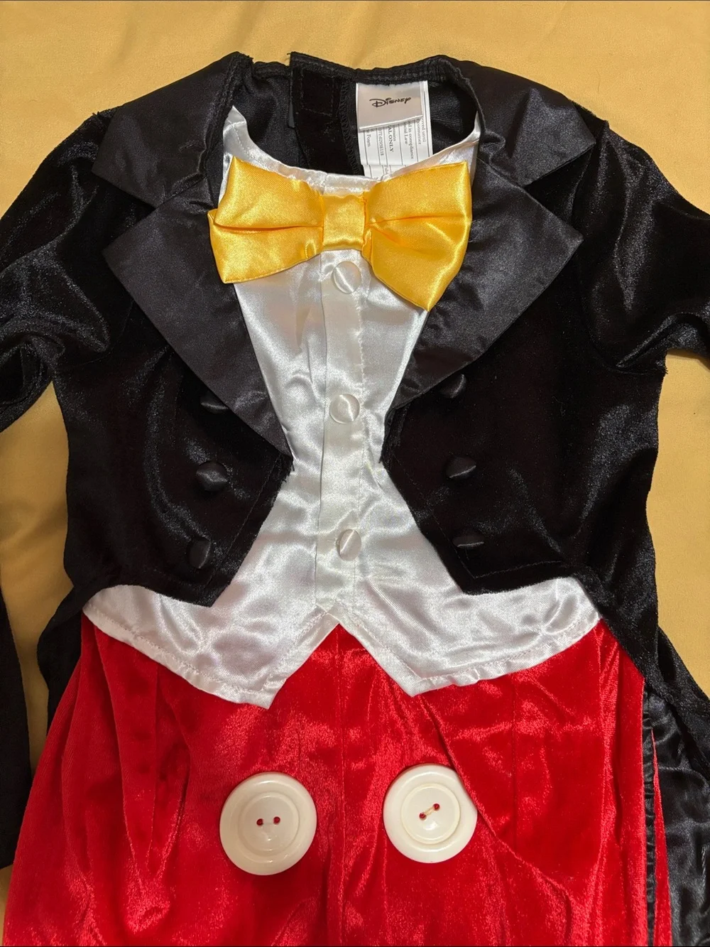 Disney Mickey Mouse Costume - Black, Red & Yellow